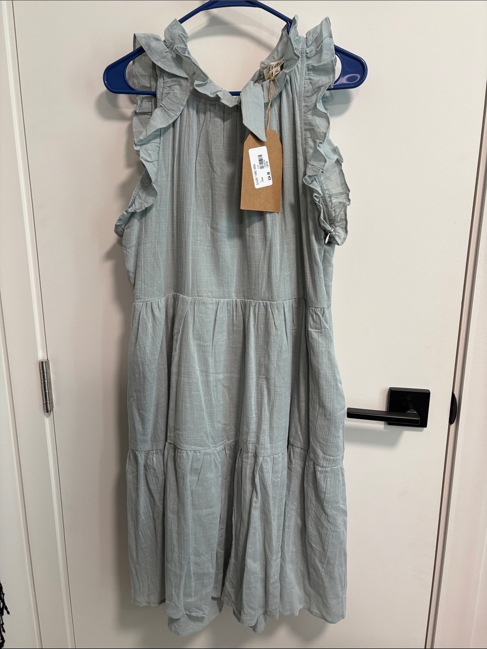Listicle Sage Green Ruffle-Tiered Summer Dress